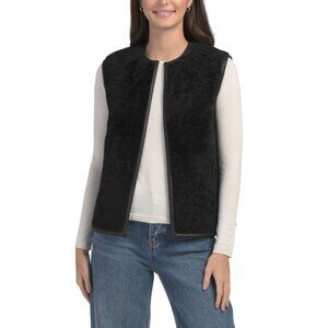 THEORY Black Lamb Shearling Reversible Clean Vest
